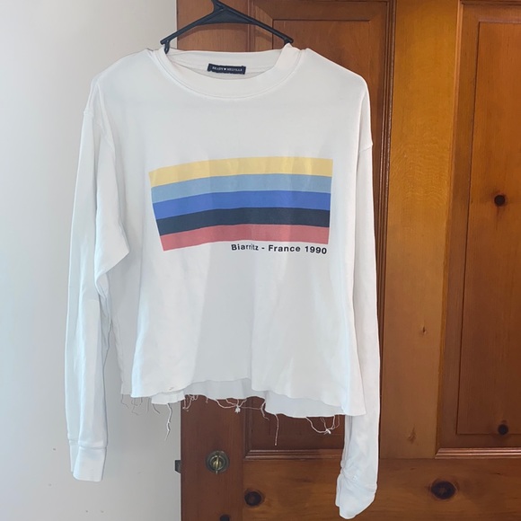 Brandy Melville Tops - Closet Closing - Brandy Melville White Cropped Long Sleeve
